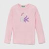 United Colors of Benetton longsleeve din bumbac pentru copii culoarea roz