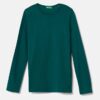 United Colors of Benetton longsleeve din bumbac pentru copii culoarea verde