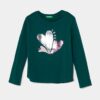 United Colors of Benetton longsleeve din bumbac pentru copii culoarea verde