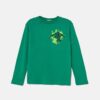 United Colors of Benetton longsleeve din bumbac pentru copii culoarea verde