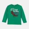 United Colors of Benetton longsleeve din bumbac pentru copii culoarea verde