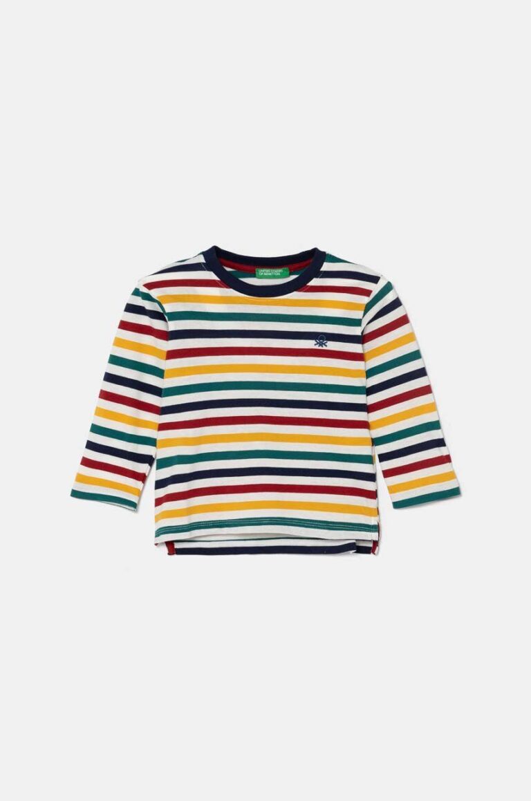 United Colors of Benetton longsleeve din bumbac pentru copii modelator