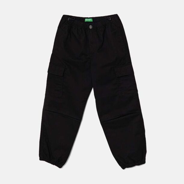 United Colors of Benetton pantaloni copii culoarea negru