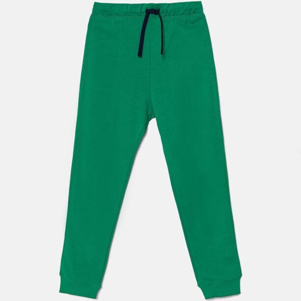 United Colors of Benetton pantaloni de bumbac pentru copii culoarea verde