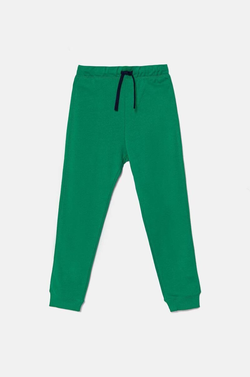 United Colors of Benetton pantaloni de bumbac pentru copii culoarea verde