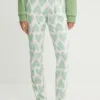 United Colors of Benetton pantaloni pijama bumbac culoarea verde