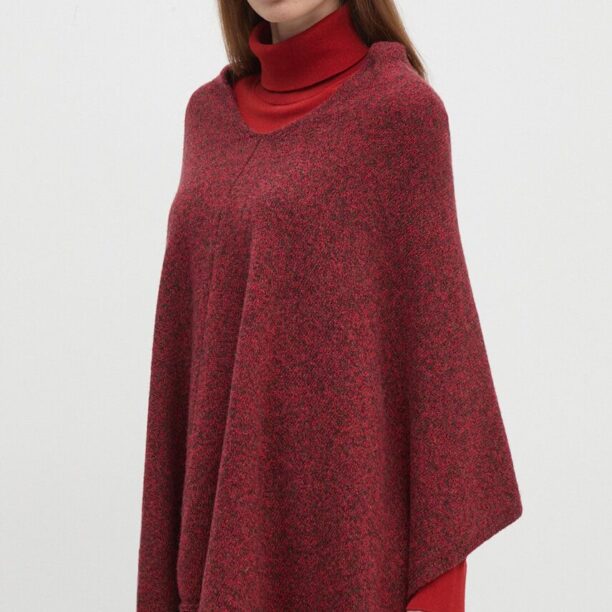 United Colors of Benetton poncho de lana culoarea rosu