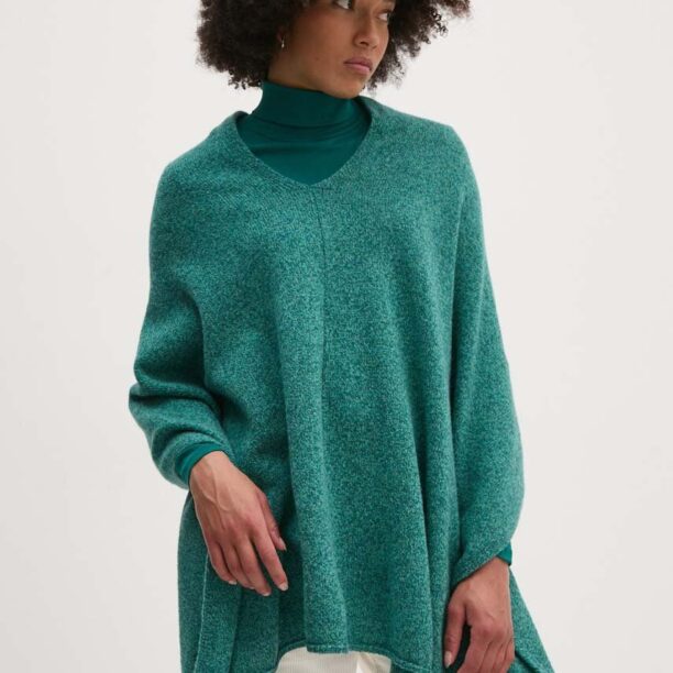 United Colors of Benetton poncho de lana culoarea verde