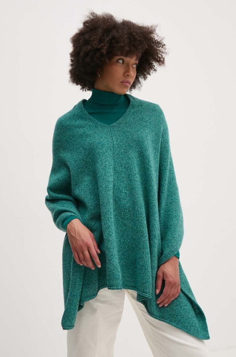 United Colors of Benetton poncho de lana culoarea verde