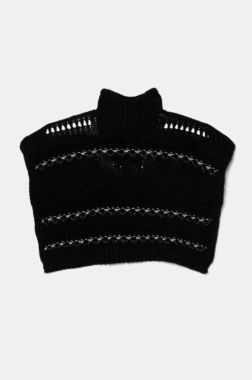United Colors of Benetton poncho pentru copii culoarea negru