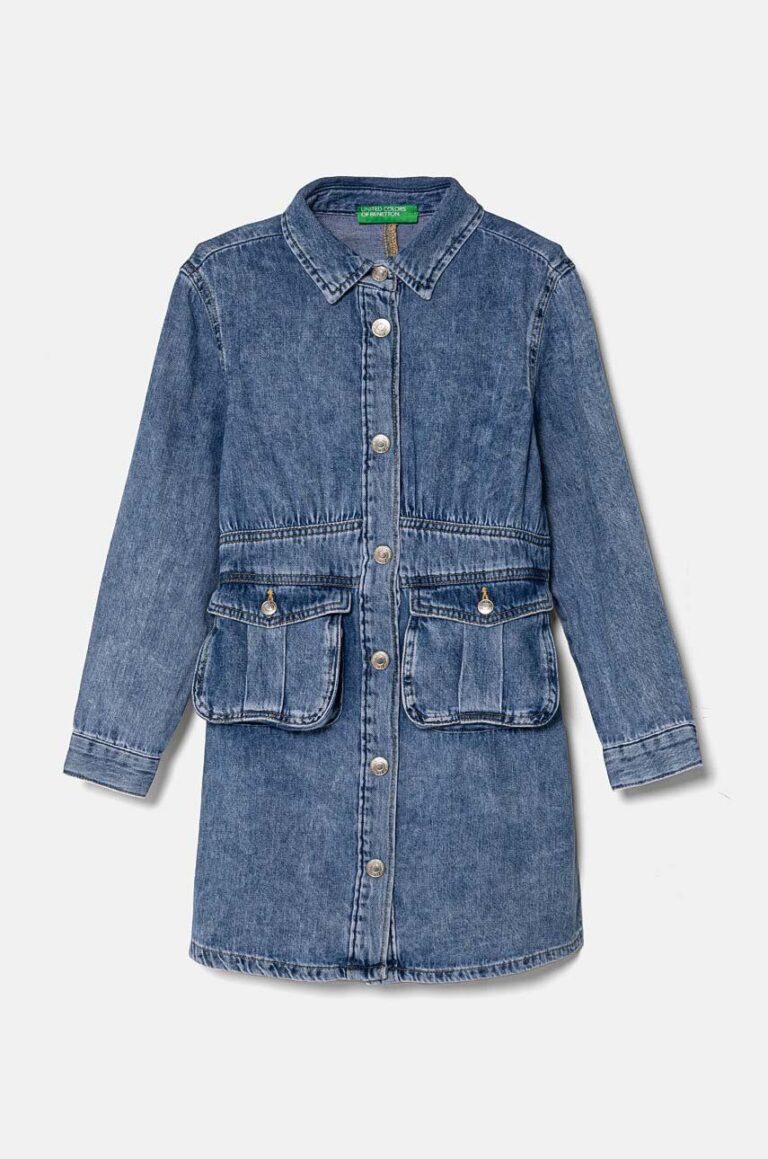 United Colors of Benetton rochie din denim pentru copii mini