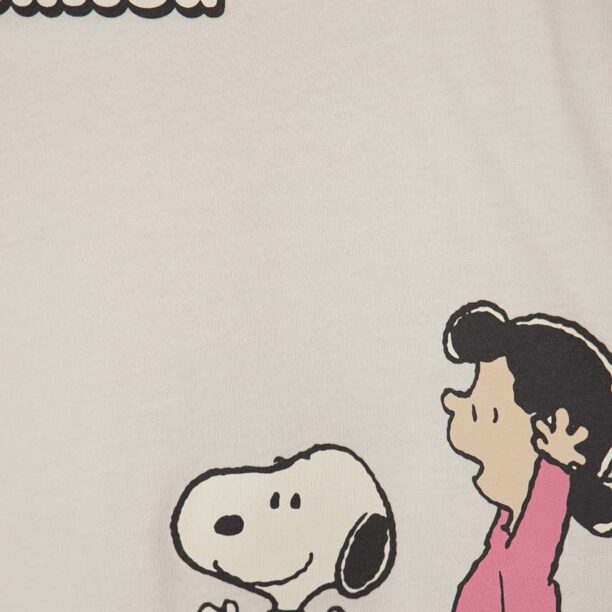 United Colors of Benetton tricou de bumbac pentru copii X Peanuts culoarea bej preţ