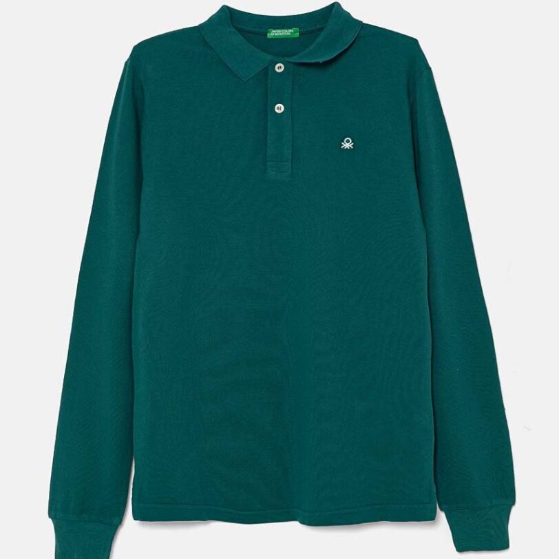 United Colors of Benetton tricou polo copii culoarea verde