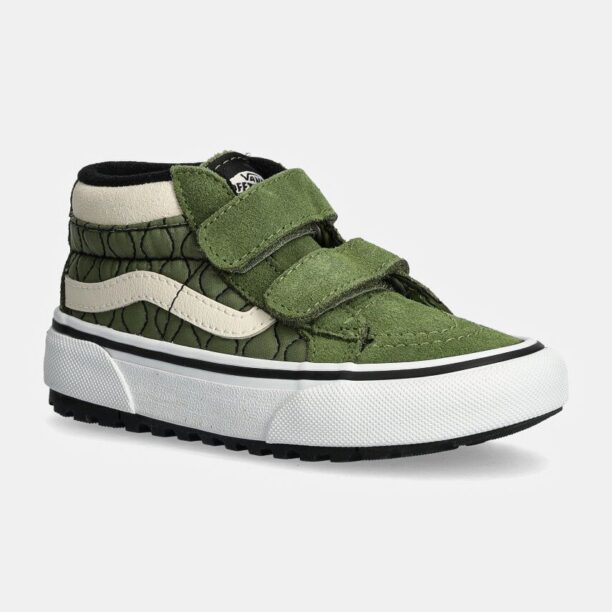 Vans adidasi de piele intoarsa pentru copii MTE SK8-Mid Reissue culoarea verde