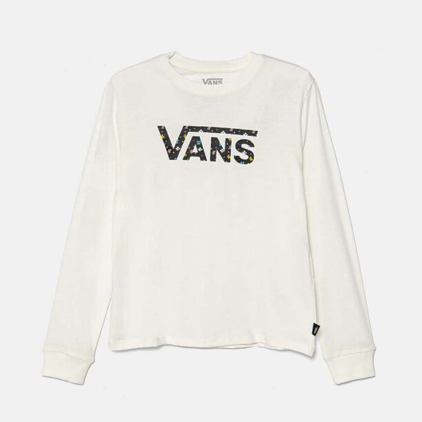 Vans longsleeve din bumbac pentru copii GR BLOOMER DROP culoarea bej