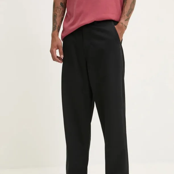 Vans pantaloni de bumbac culoarea negru