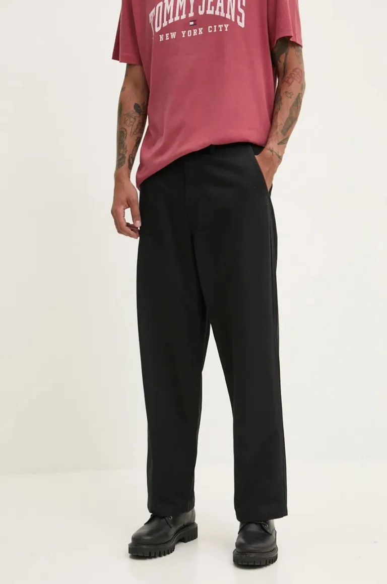 Vans pantaloni de bumbac culoarea negru