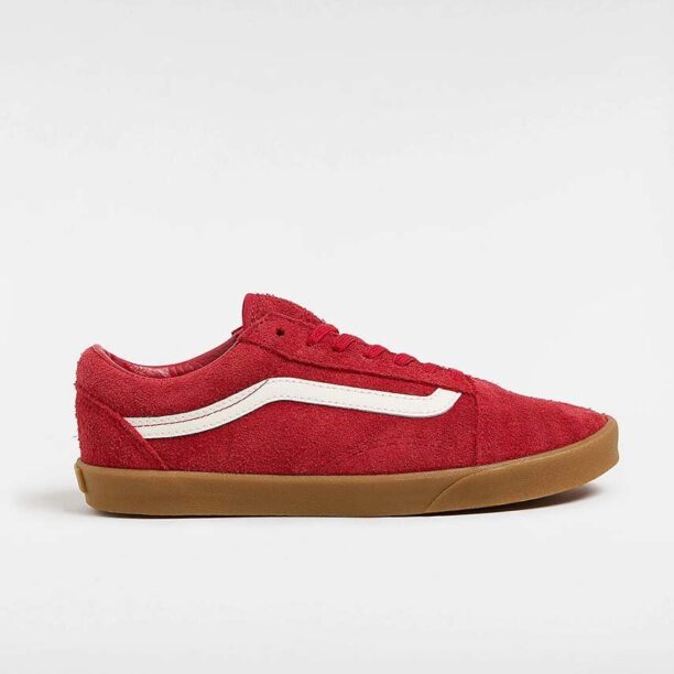 Vans tenisi din piele intoarsa Old Skool Lowpro culoarea rosu