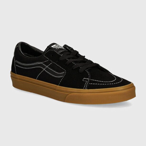 Vans tenisi din piele intoarsa SK8-Low culoarea negru