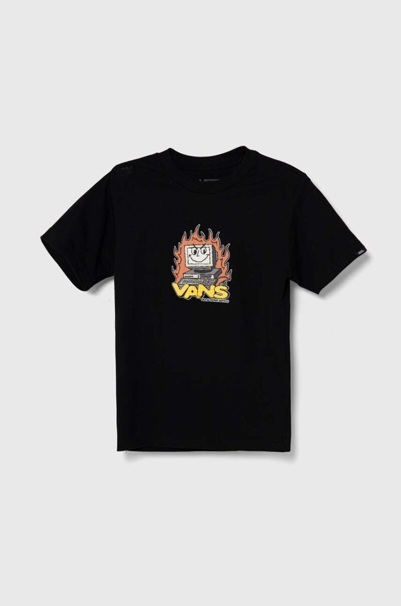 Vans tricou de bumbac pentru copii KD Computer Service culoarea negru