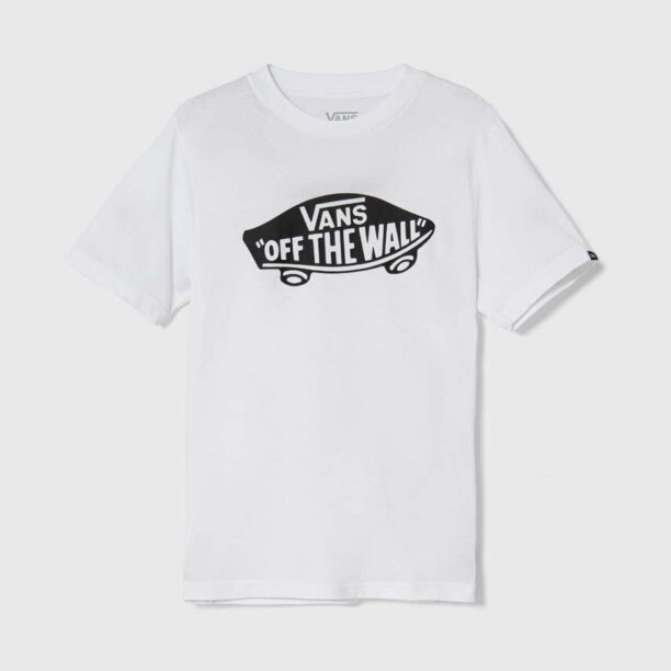 Vans tricou de bumbac pentru copii STYLE 76 culoarea alb