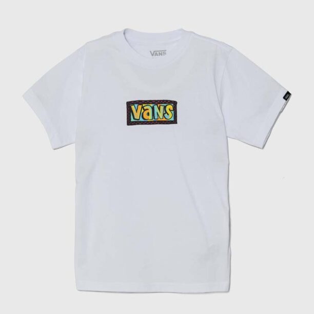 Vans tricou de bumbac pentru copii Scribble culoarea alb