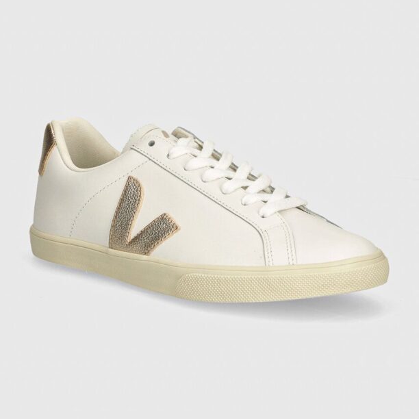 Veja sneakers din piele Leather Esplar Logo culoarea alb