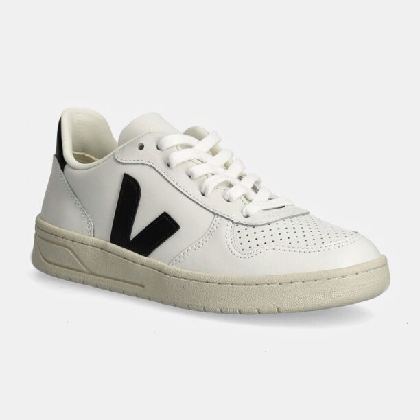 Veja sneakers din piele V-10 culoarea alb