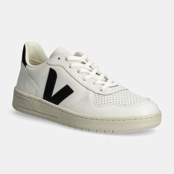 Veja sneakers din piele V-10 culoarea alb