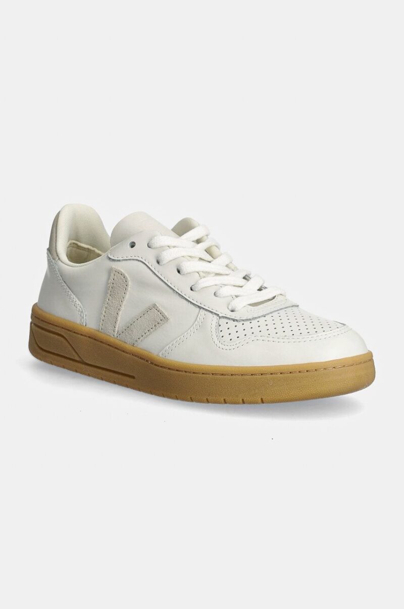 Veja sneakers din piele V-10 culoarea alb