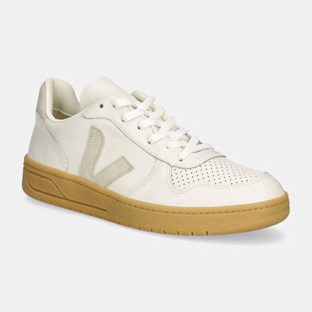 Veja sneakers din piele V-10 culoarea alb