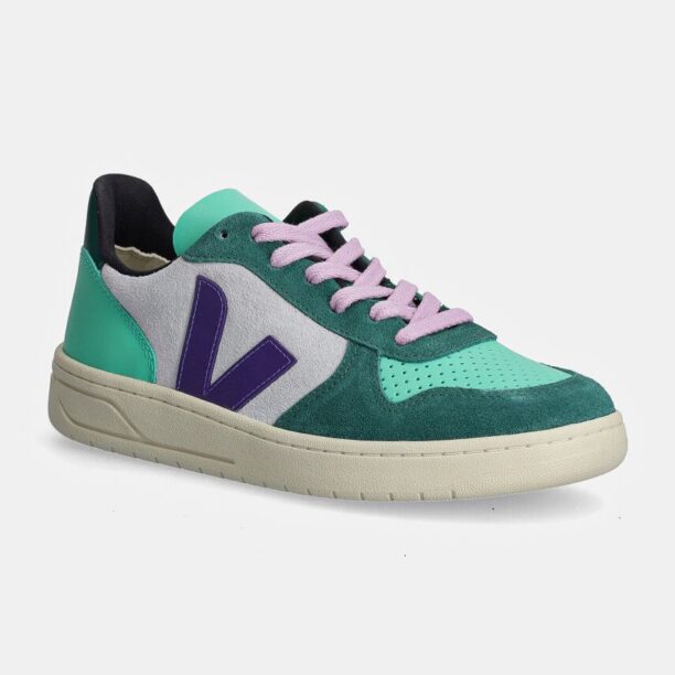 Veja sneakers din piele V-10 culoarea verde