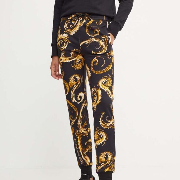 Versace Jeans Couture pantaloni de trening din bumbac culoarea negru