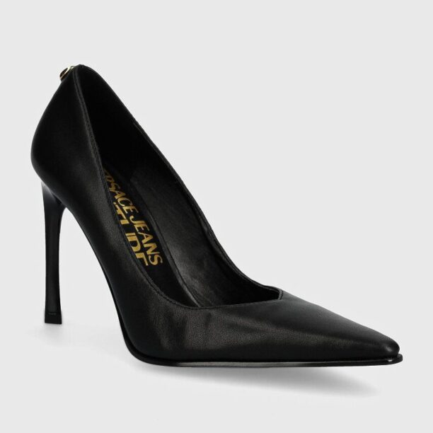 Versace Jeans Couture stilettos de piele Sadie culoarea negru