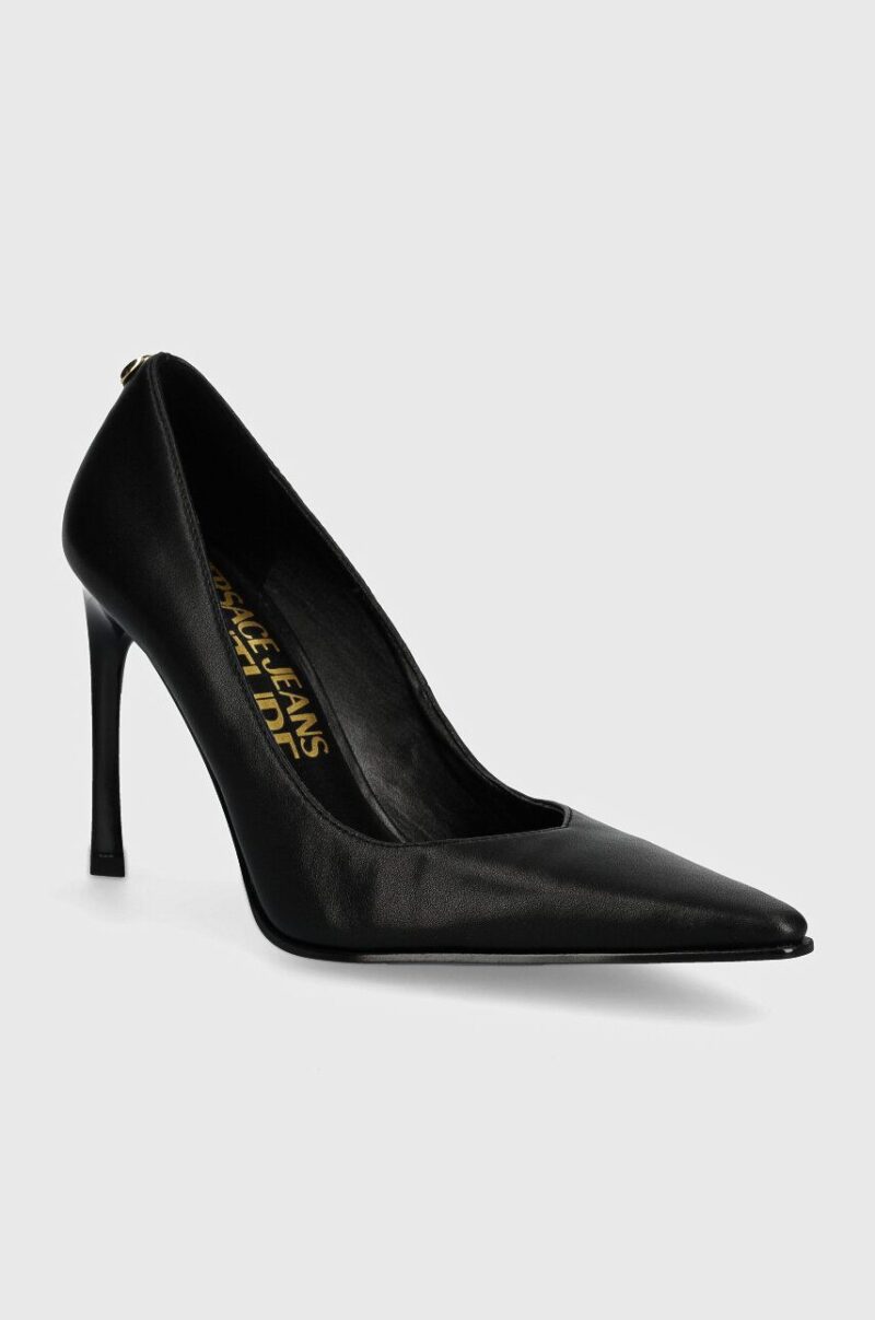 Versace Jeans Couture stilettos de piele Sadie culoarea negru