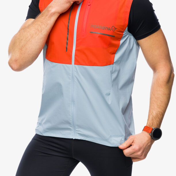 Vestă Norrona Senja Aero90 Vest - arednalin/blue fog