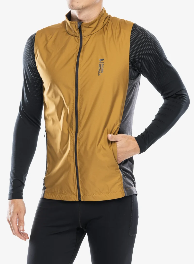 Original Vesta ciclism Mons Royale Redwood Wind Vest - shale/cumin