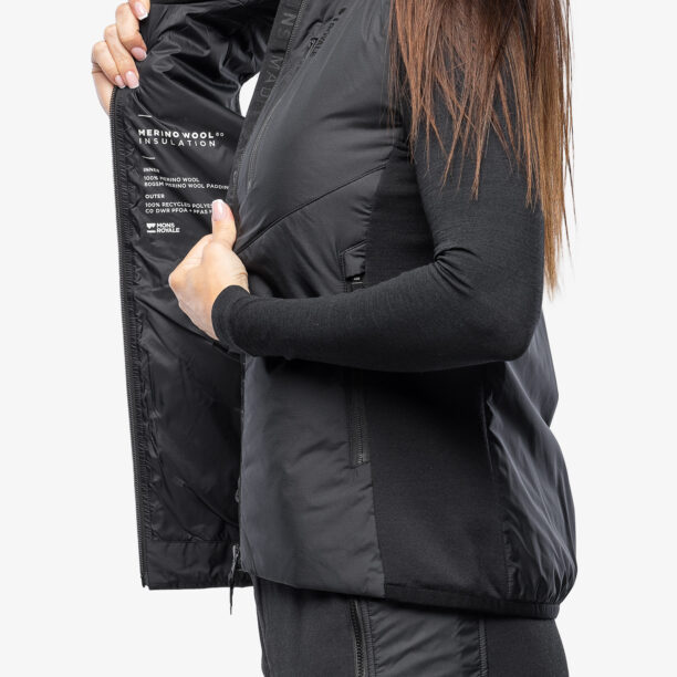 Original Vesta femei Mons Royale Arete Wool Insulation Vest - black