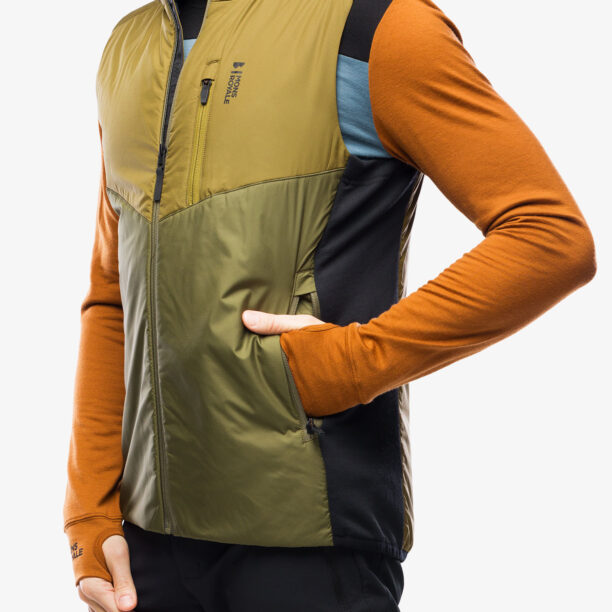 Vesta încălzită Mons Royale Arete Wool Insulation Vest - forest floor