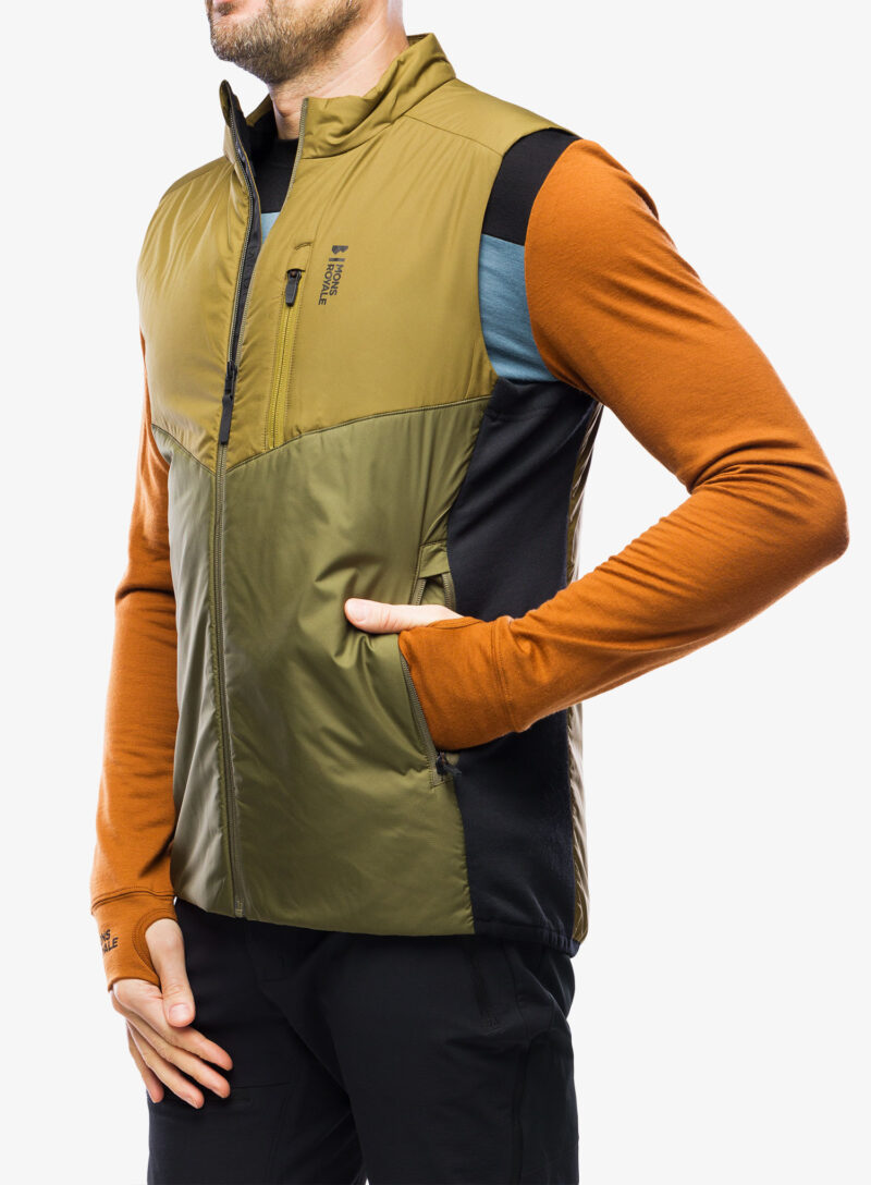 Vesta încălzită Mons Royale Arete Wool Insulation Vest - forest floor