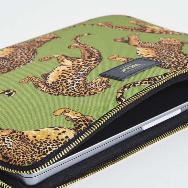 WOUF husa laptop Olive Leopard 15