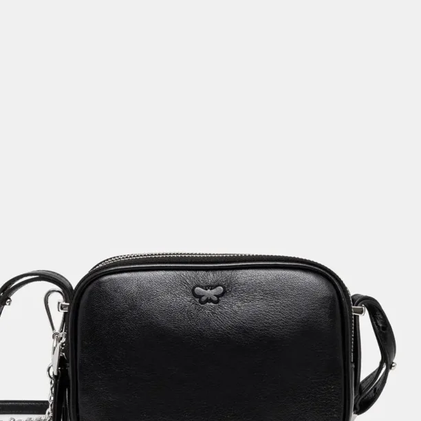 Weekend Max Mara poseta de piele culoarea negru