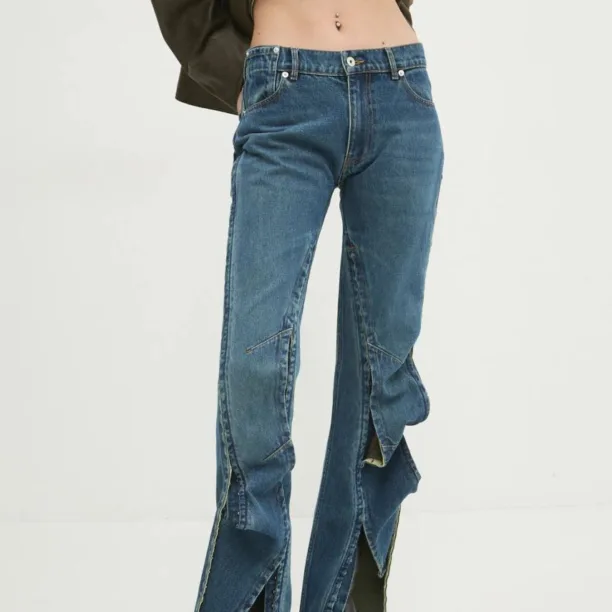 Y/Project jeansi EVERGREEN HOOK AND EYE SLIM JEANS femei high waist