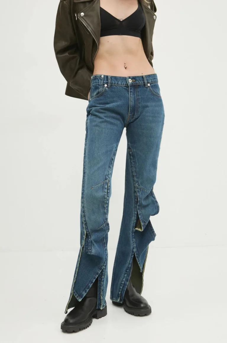 Y/Project jeansi EVERGREEN HOOK AND EYE SLIM JEANS femei high waist