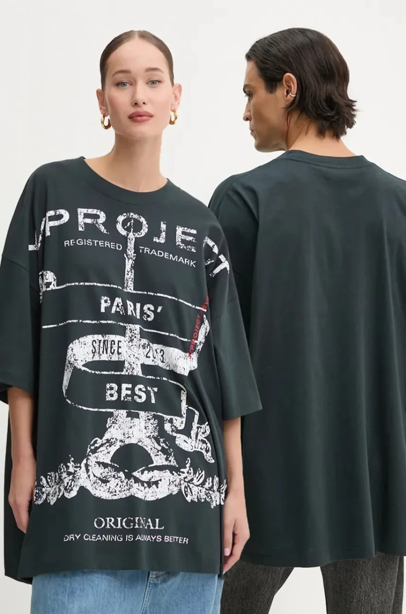 Y/Project tricou din bumbac EVERGREEN PARIS' BEST PINCHED T-SHIRT culoarea negru