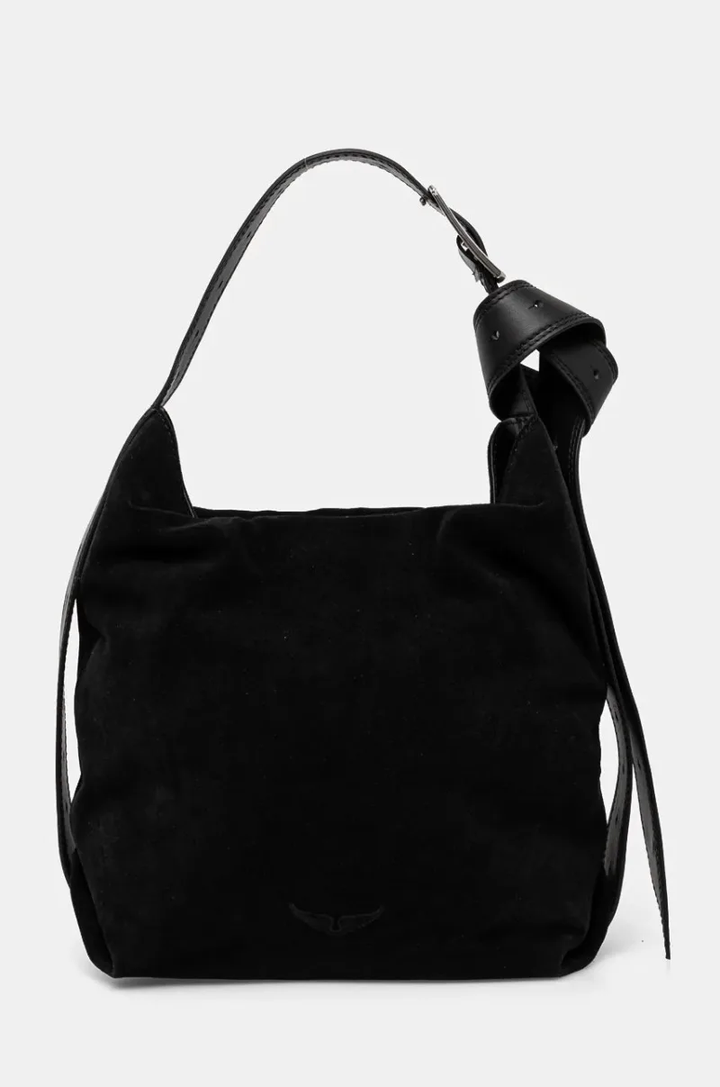 ZADIG&VOLTAIRE geanta de mana din piele intoarsa culoarea negru