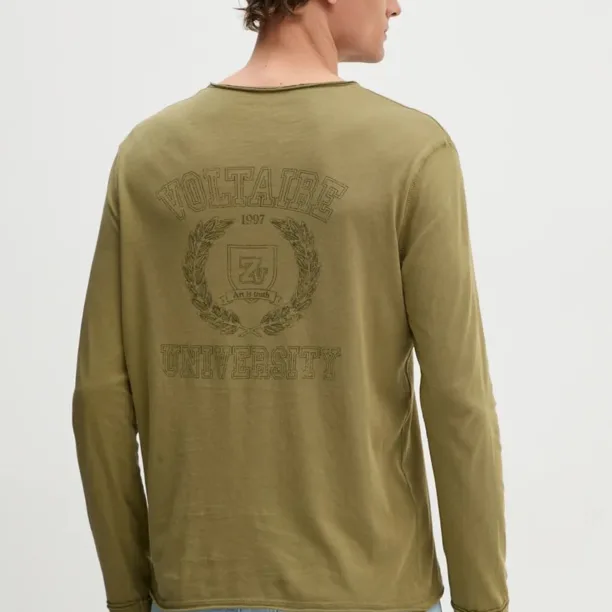 ZADIG&VOLTAIRE longsleeve din bumbac culoarea verde