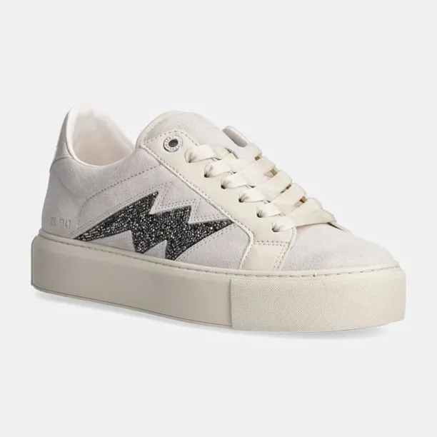 ZADIG&VOLTAIRE sneakers din piele intoarsă La Flash culoarea bej