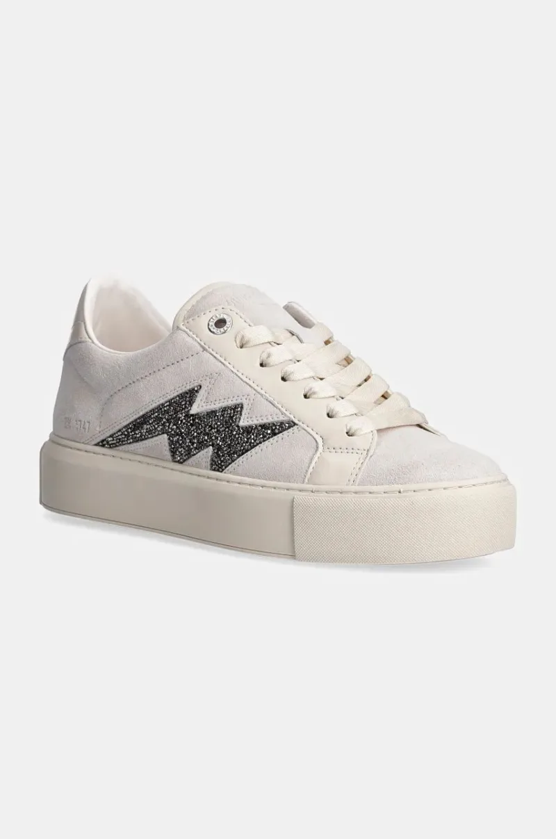 ZADIG&VOLTAIRE sneakers din piele intoarsă La Flash culoarea bej