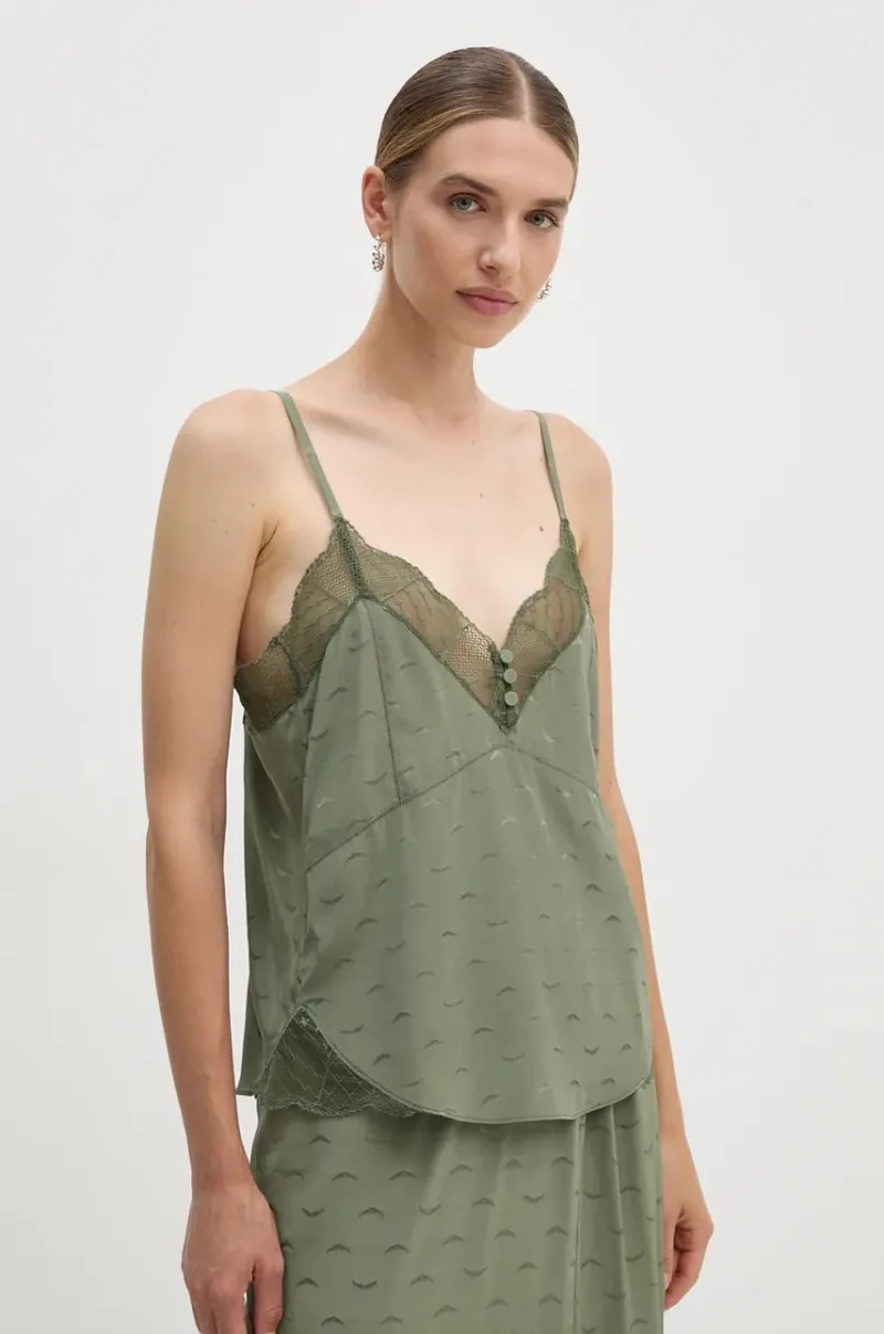 ZADIG&VOLTAIRE top de mătase culoarea verde